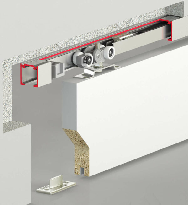 SYSTÈME DE PORTE COULISSANTE 60 KG - FERMETURE DOUCE À DEUX SENS