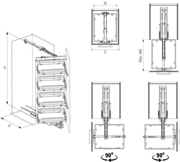 Colonne télescopique rotative – Image 4