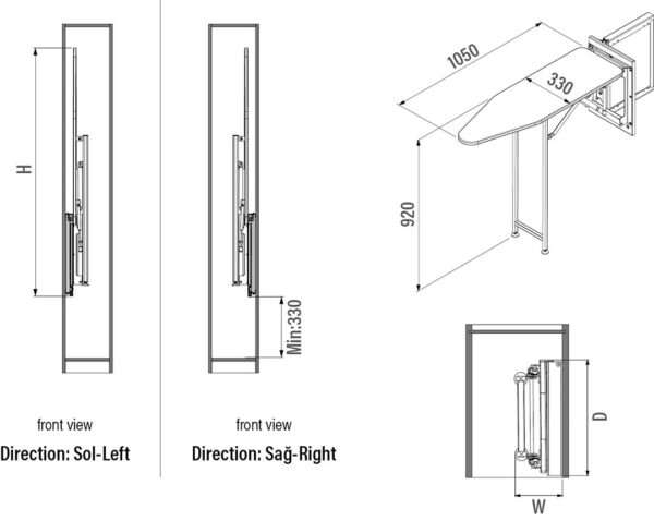 TABLE DE REPASSAGE 20cm – Image 4