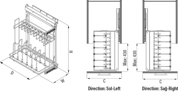 Support de casserole + rail de montage latéral – Image 4